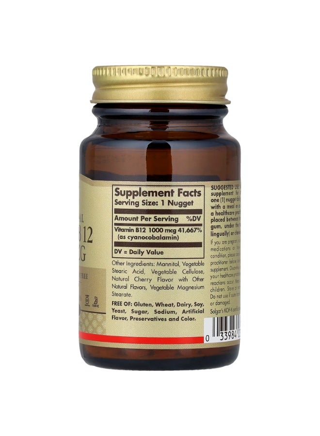 Vitamin B 12, Sublingual , 1,000 mcg, 100 Nuggets - Image 2