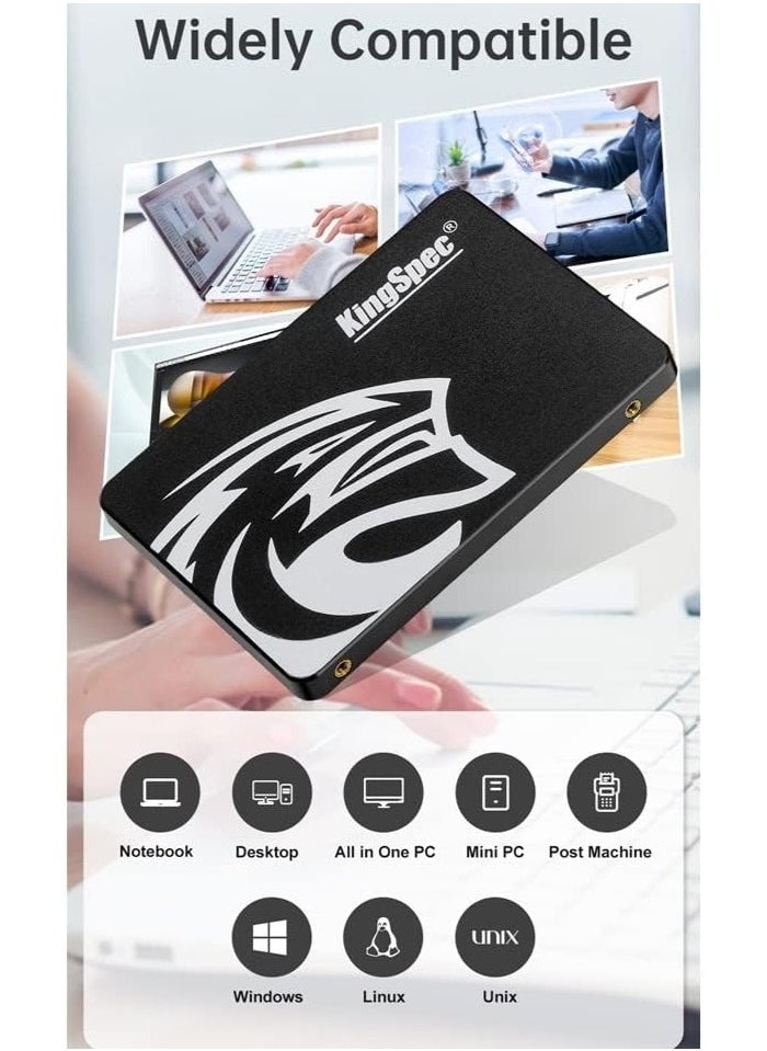 KingSpec - P3 Solid State Drive 2.5" SATA ||| 1TB SSD for Desktop, Laptop Computers And PS5 Xbox Shock-Resistant, Vibration-Resistant 3D NAND - Image 1
