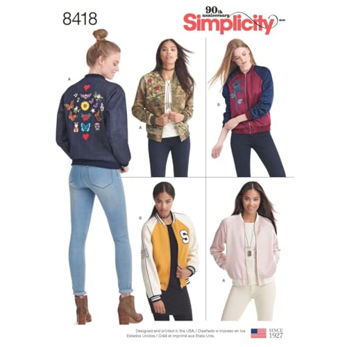 Simplicity سيمبليسيتي 496280 "جاكيت بومبر مبطن للسيدات" قالب فنون وحرف الخياطة - Image 1