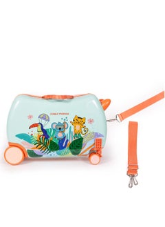 Milk&Moo MILK&MOO Rideable Kids Suitcase Jungle Friends, Fun and Safe, Durable, Spacious and Ergonomic Design, 360° Swivel Wheels, for Children Aged 2-6 Years, 21 L, Maximum Riding Weight 50 kg / 110 Lb  - Image 3