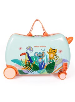 Milk&Moo MILK&MOO Rideable Kids Suitcase Jungle Friends, Fun and Safe, Durable, Spacious and Ergonomic Design, 360° Swivel Wheels, for Children Aged 2-6 Years, 21 L, Maximum Riding Weight 50 kg / 110 Lb  - Image 2