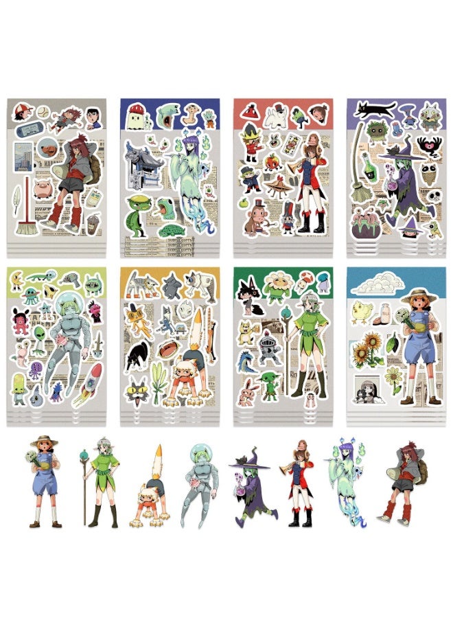 NIBEMINENT 8 Pcs Little Man Painting Deco Kit Waterproof Stickers, High Definition Printing Bright Colors, Suitable for Laptop Skateboard Luggage Water Bottle Guitar DIY - Image 2