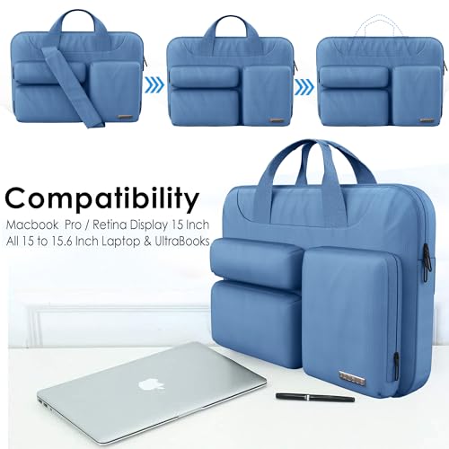 Probus 360 Protective Laptop Shoulder Bag for 15.6 Inch Laptop/MacBook/Chromebook/Notebook Water Resistant Sleeve Case Cover Office Bag – Sky Blue - Image 2