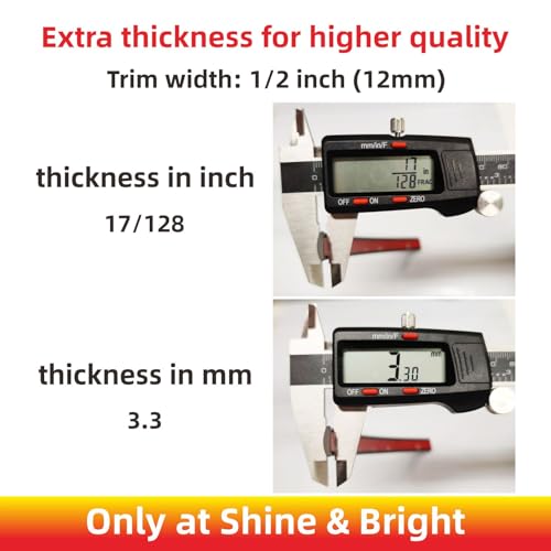 NANSH 16Ft Chrome Silver Extra Thick Auto Molding Trim Universal Bumper Window Door Body Side Decorative Strip Scratch-Proof (Width: 1/2inch [12mm]) - Image 4