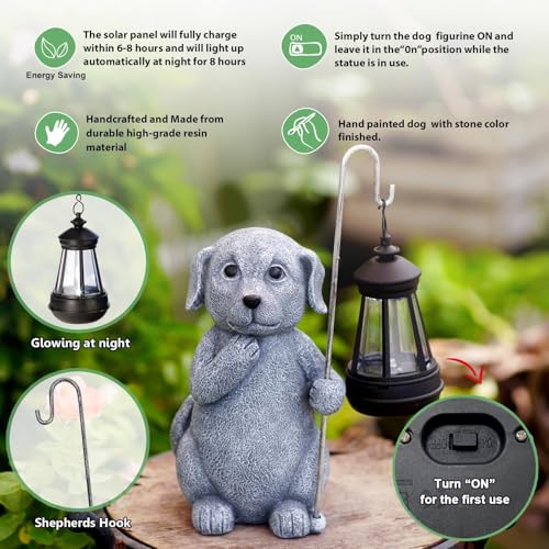 Qeeman Garden Decor Statues: Mothers Day Birthday Gifts for Mom Grandma Women Sister Wife Lady Lover - Front Patio Balcony Yard Art Lawn Ornaments Porch Outdoor Outside Decorations (Dog) - Image 4