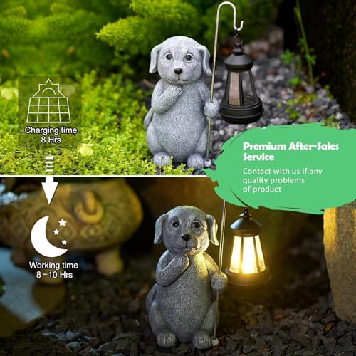 Qeeman Garden Decor Statues: Mothers Day Birthday Gifts for Mom Grandma Women Sister Wife Lady Lover - Front Patio Balcony Yard Art Lawn Ornaments Porch Outdoor Outside Decorations (Dog) - Image 5