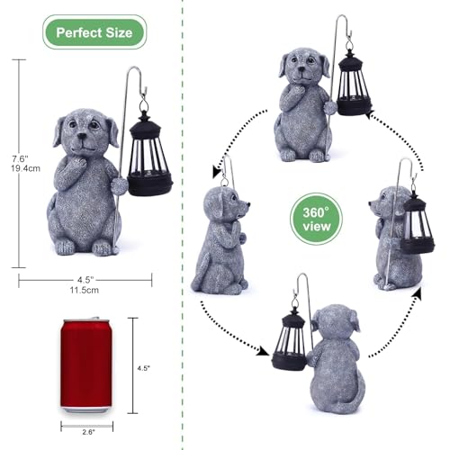 Qeeman Garden Decor Statues: Mothers Day Birthday Gifts for Mom Grandma Women Sister Wife Lady Lover - Front Patio Balcony Yard Art Lawn Ornaments Porch Outdoor Outside Decorations (Dog) - Image 3