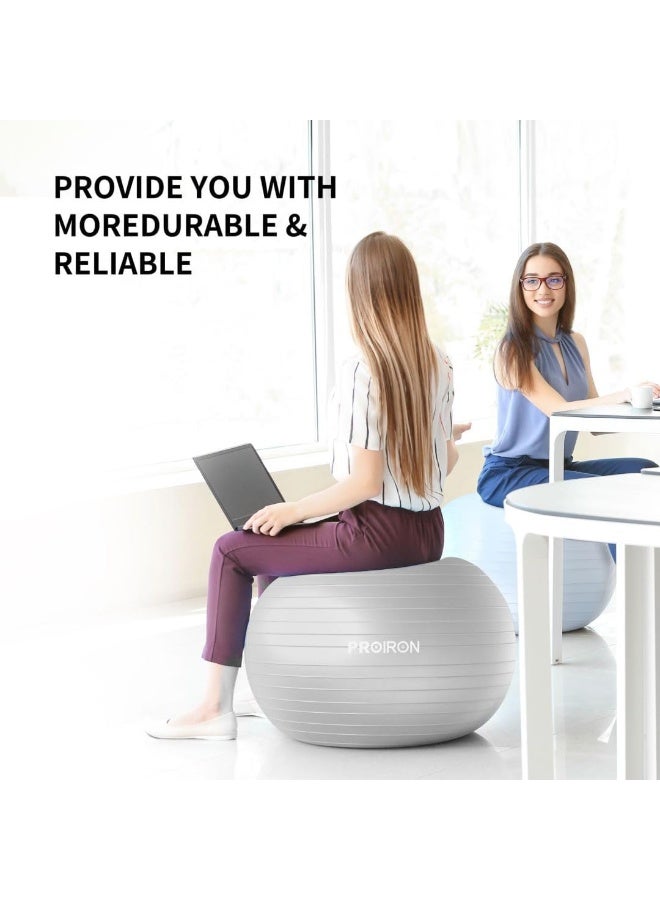 PROIRON Exercise Ball Anti-Burst Yoga Ball Chair with Quick Pump Slip Resistant Gym Ball Supports 500KG Balance Ball for Pilates Yoga Birthing Pregnancy Stability Gym Workout Training - Image 5