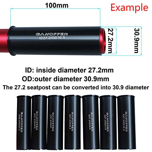GANOPPER Bicycle Seat Post Shim 27.2 to 30.0 Alloy Aluminum Bicycle Seat Post Tube Adapter for MTB BMX Road Bike - Image 4