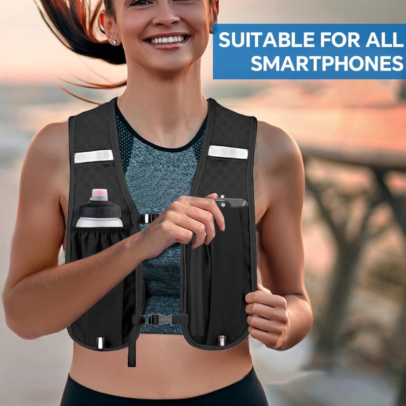 Proberos ® Hydration Backpack Running Vest, with 500ml Water Bladder, Outdoor Quick Dry Mesh Adjustable Belt Lightweight 3 Pockets Vest Design, Night Reflective, for Hiking, Biking, Running, Walking - Image 5