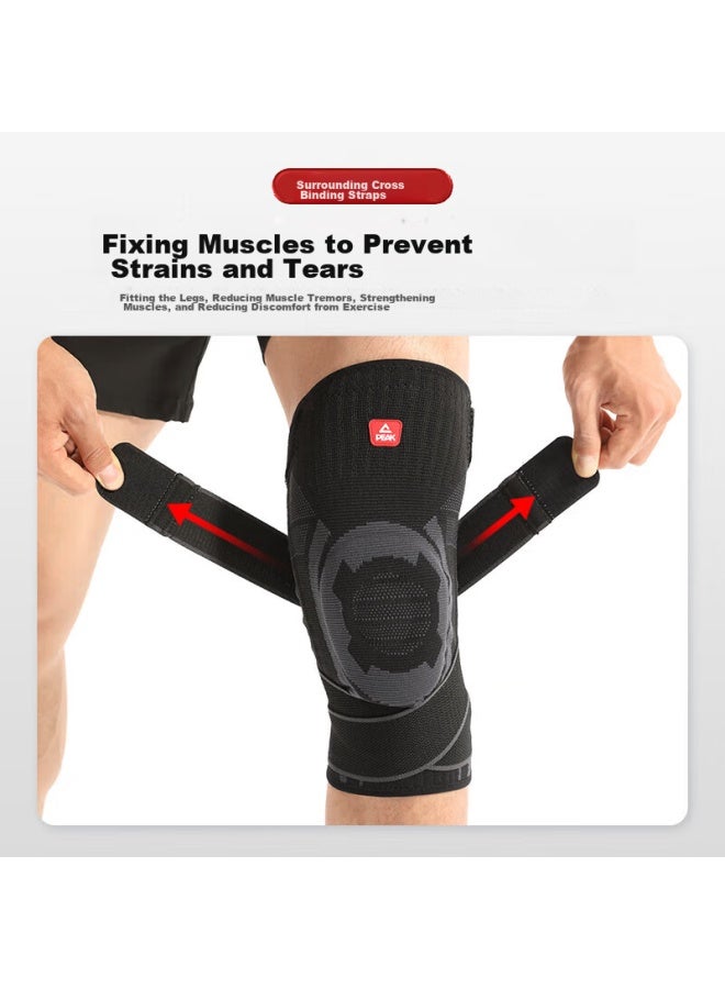 Peak Knee Pads For Sports, Running, Basketball, Meniscus Protection, Patellar Strap, Hiking, Badminton, Size L - Image 2