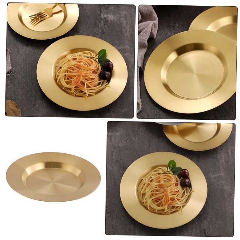 Stainless Steel Unbreakable Dinner Plate 18X18X1 7CM Easy Clean Reusable For Home Restaurant Picnic - Image 5