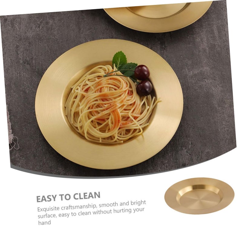Stainless Steel Unbreakable Dinner Plate 18X18X1 7CM Easy Clean Reusable For Home Restaurant Picnic - Image 3
