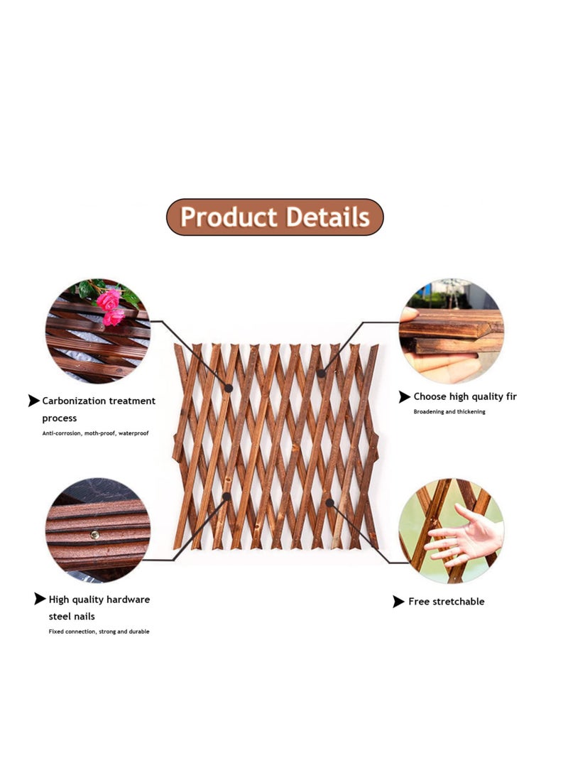 لوحة سياج حائط شبكية خشبية محمولة من FFD - إطار تعليق نباتي قابل للتوسيع (مجموعة من 5) للبستنة العمودية الجميلة"