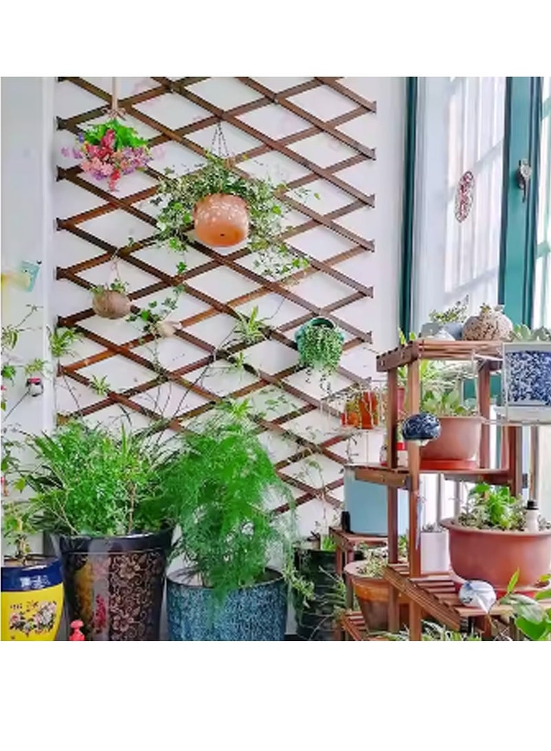 لوحة سياج حائط شبكية خشبية محمولة من FFD - إطار تعليق نباتي قابل للتوسيع (مجموعة من 5) للبستنة العمودية الجميلة"