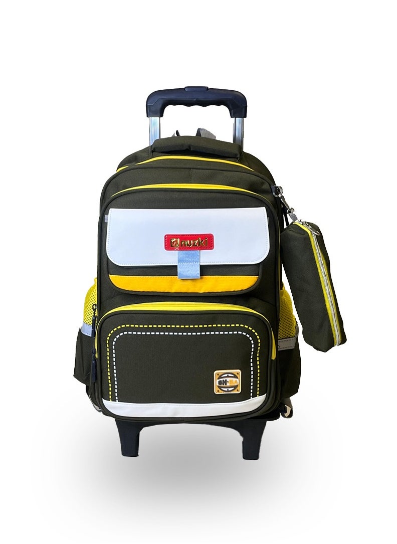 nuzki - NUZKI Trolley School Bag 2 in 1 Wheeled Backpack, Removable Trolley, Easy Transition from Backpack to Rolling Luggage - Ideal Kids Bookbag for School and Travel - Image 1