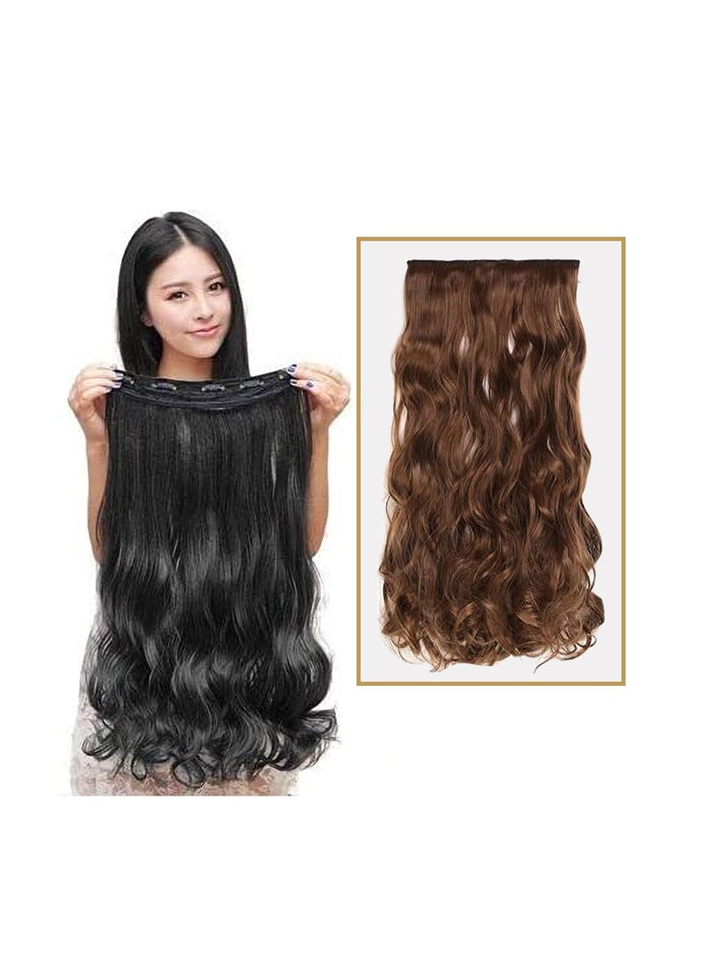 إستيل Eestelle كامل الرأس طويل مستقيم ومموج الجسم قطعة واحدة تمديد الشعر ، مع 5 مشابك ، مناسبة للنساء والفتيات مستقيم 12 - Image 1