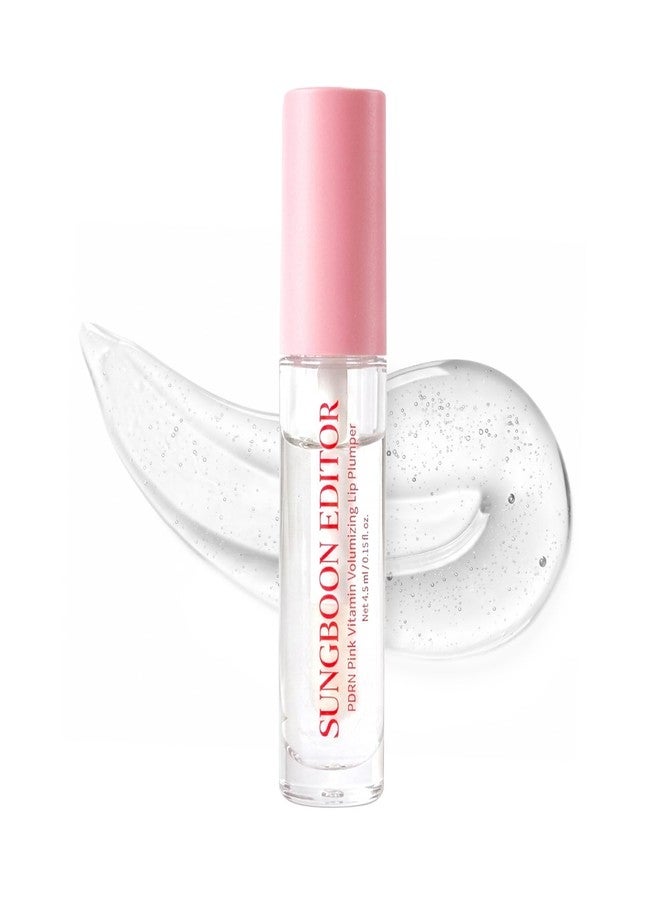 SUNGBOON EDITOR Pink PDRN Vitamin Volumizing Lip Plumper, Fuller-Looking High-Shine Clear Gloss for Dry Lips, with 5% Volufiline, Warming Tingle Lip Care, Korean Skincare, 0.14 oz - Image 1