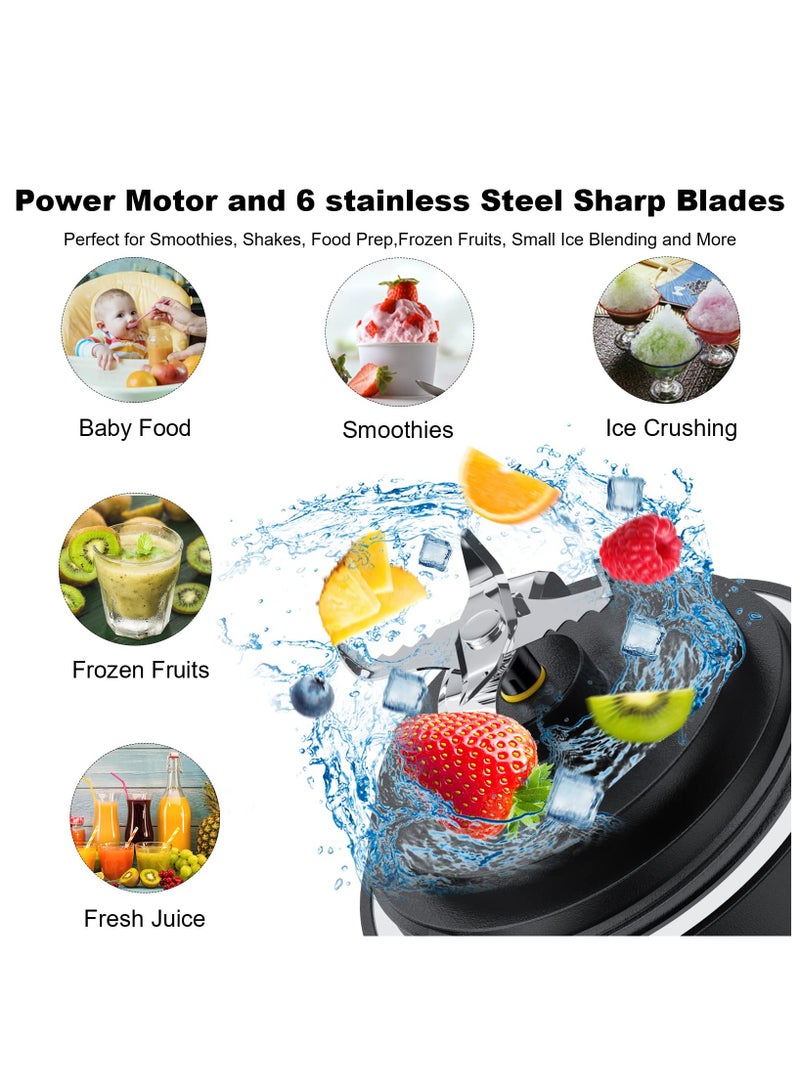 أسيف خلاط محمول، خلاط شخصي بالاهتزاز والانزلاق، خلاط صغير قابل لإعادة الشحن، سعة 20 أونصة، مع غطاء للسفر للاستخدام في المنزل/المطبخ/الصالة الرياضية - Image 2