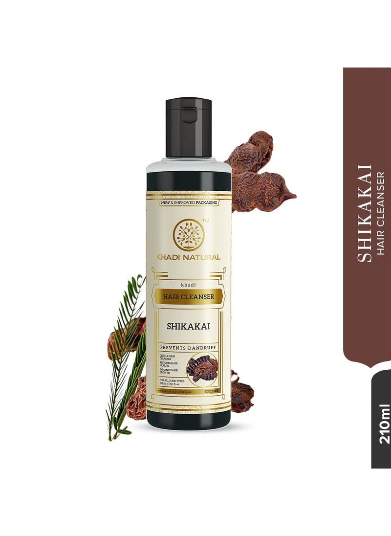 Khadi Natural Khadi Natural Shikakai Shampoo for Cleaning Hair Natural Hair Cleanser with Shikakai Nourishing Shampoo for Healthy Hair Suitable for All Hair Types 210ml  - Image 2