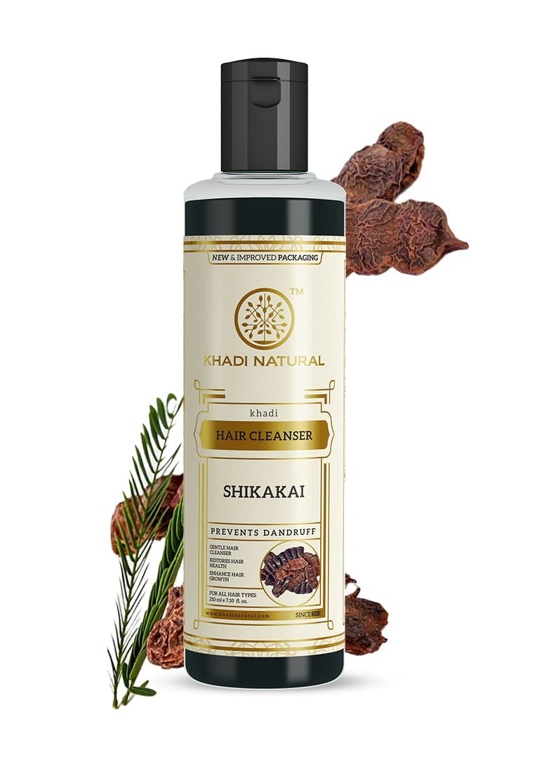 Khadi Natural Khadi Natural Shikakai Shampoo for Cleaning Hair Natural Hair Cleanser with Shikakai Nourishing Shampoo for Healthy Hair Suitable for All Hair Types 210ml  - Image 1