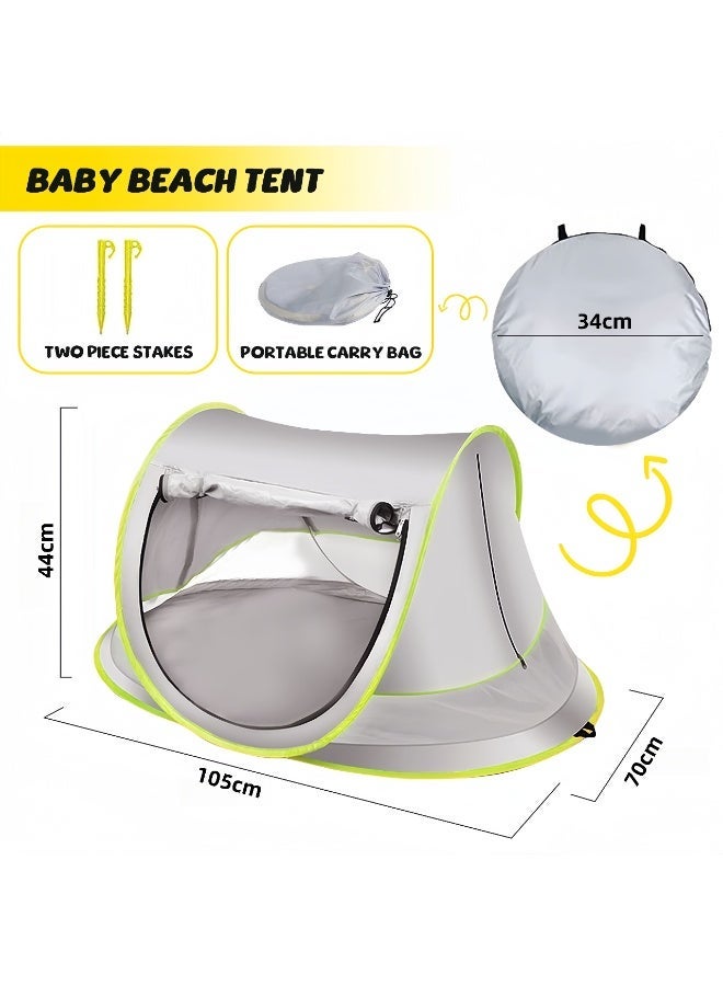 BS Portable Baby Beach Tent with UPF 50+ Sun Shelter Mosquito Net and Sunshade | Ideal Pop Up Kids Travel Tent |  with Carry Bag & 2 Stakes | Outdoor Indoor Play and Sun Protection - Image 2