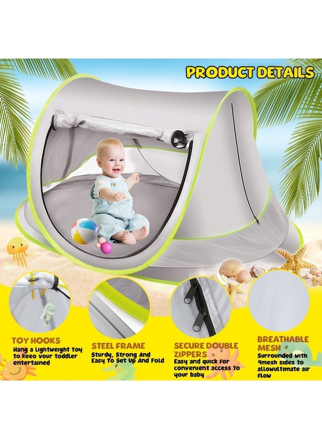 BS Portable Baby Beach Tent with UPF 50+ Sun Shelter Mosquito Net and Sunshade | Ideal Pop Up Kids Travel Tent |  with Carry Bag & 2 Stakes | Outdoor Indoor Play and Sun Protection - Image 3