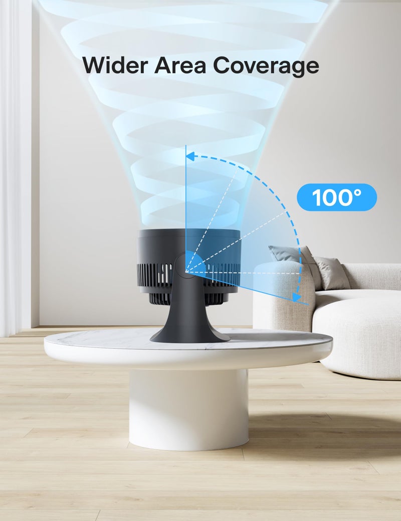 Pelonis 3 Speed Small Room Air Circulator Fan with 7-inch Blade, Table Fan with 100Â° Adjustable Head Tilt - Desktop Fan for Bedroom,Dorm and Office - Ventilador for Air Conditioner and Heater, Black - Image 2