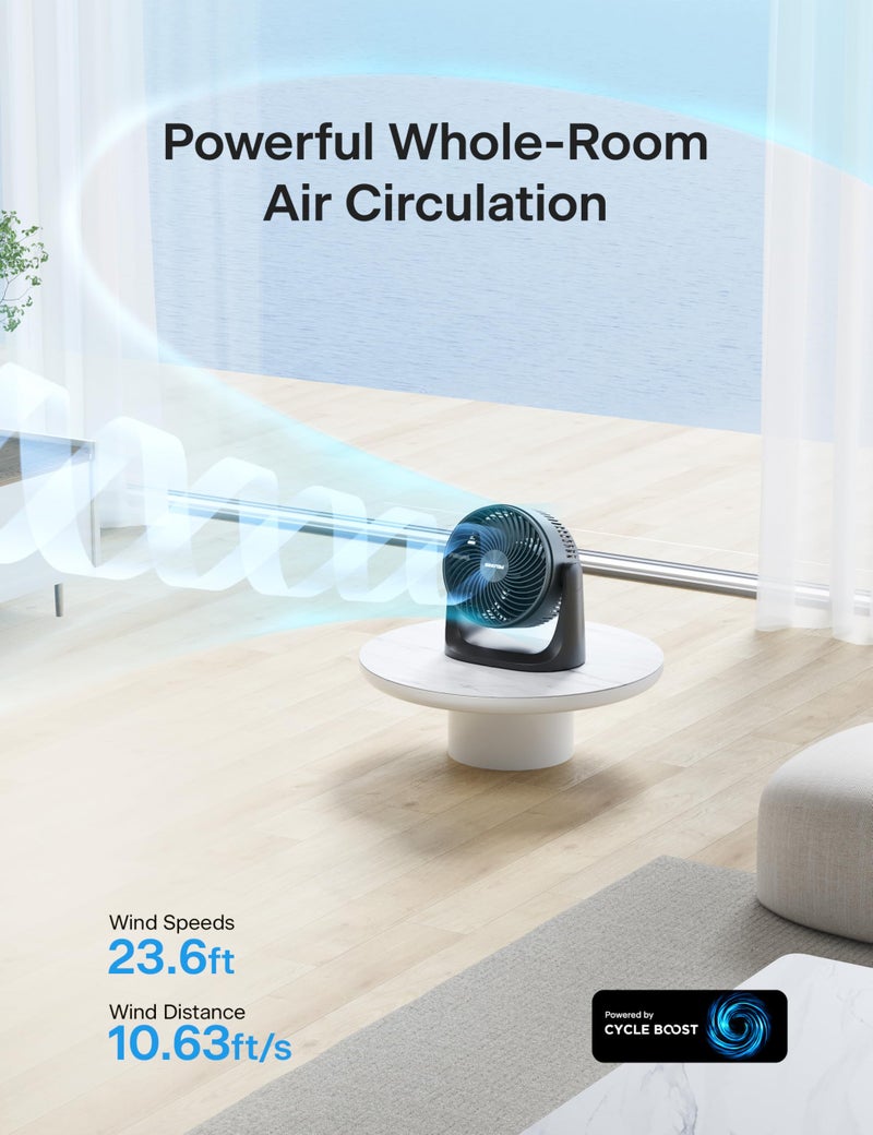 Pelonis 3 Speed Small Room Air Circulator Fan with 7-inch Blade, Table Fan with 100Â° Adjustable Head Tilt - Desktop Fan for Bedroom,Dorm and Office - Ventilador for Air Conditioner and Heater, Black - Image 3
