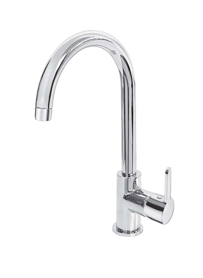 BURG Single Lever Sink Mixer Silver - Image 1