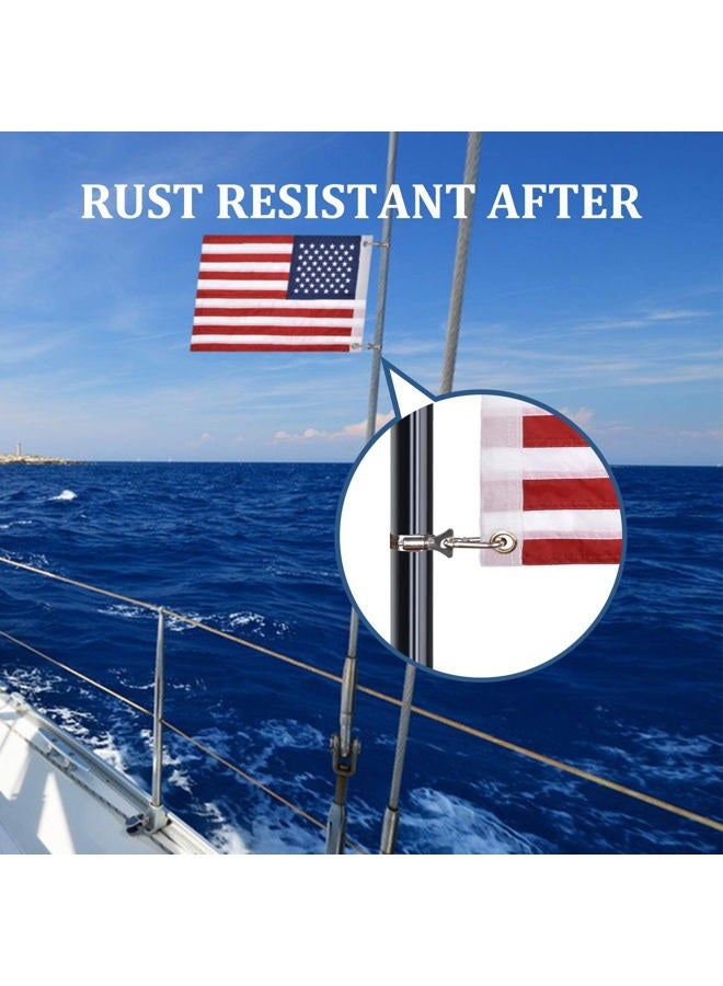 FLAGMESAGE Universal Boat Flag Marine 12"x18" with 4 Boat Flag Pole Kits USA Flag with 50 Embroidered Stars American Boat Flag - Image 4