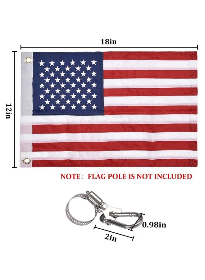 FLAGMESAGE Universal Boat Flag Marine 12"x18" with 4 Boat Flag Pole Kits USA Flag with 50 Embroidered Stars American Boat Flag - Image 5