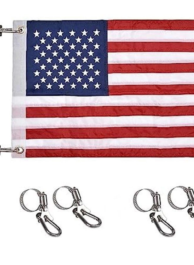 FLAGMESAGE Universal Boat Flag Marine 12"x18" with 4 Boat Flag Pole Kits USA Flag with 50 Embroidered Stars American Boat Flag - Image 1