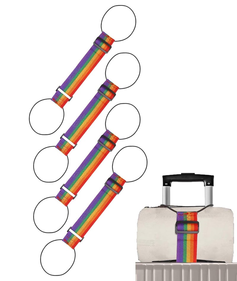 BdelrinQue 4 Pcs Luggage Straps for Suitcases, Luggage Strap, Colorful Travel Accessories, Luggage Belt Strap Ideal for Frequent Travelers, Business Trips, and Vacations - Image 1