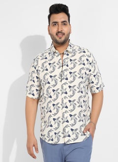 Instafab Plus Instafab Plus Men's Fish Print Button Up Shirt  - Image 2