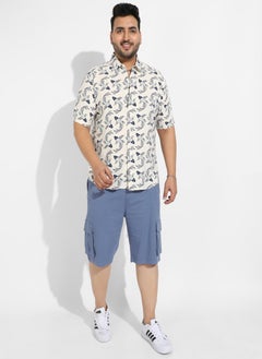 Instafab Plus Instafab Plus Men's Fish Print Button Up Shirt  - Image 5