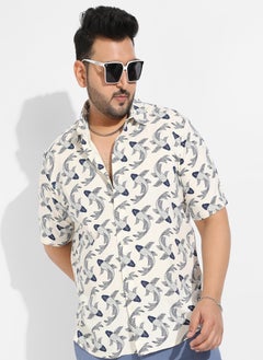 Instafab Plus Instafab Plus Men's Fish Print Button Up Shirt  - Image 1