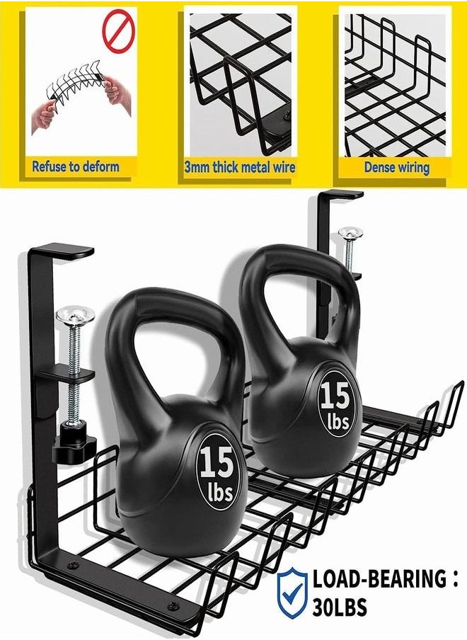 Tiokkss Tiokkss Under Desk Cable Management Tray, Upgraded Wire Management No Drill No Screws, Cable Tray with Clamp for Desk Wire Management, Computer Cable Rack for Office, Home No Damage to Desk  - Image 3