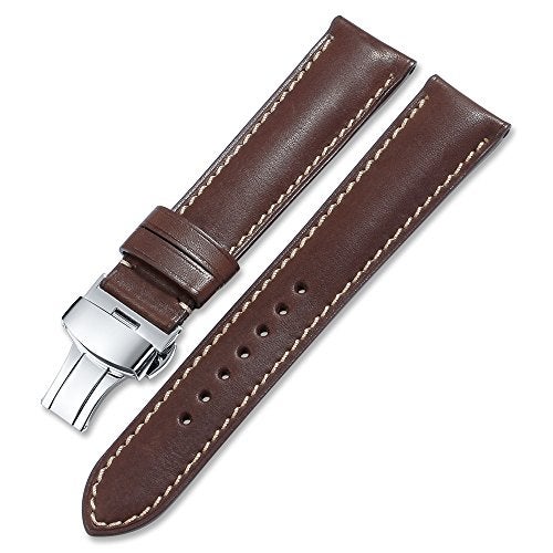iStrap Quick Release Watch Band - Top Grain Leather Replacement Quickfit Strap - Stainless Steel Buckle - 18mm, 19mm, 20mm, 21mm 22mm,24mm for Men Women - Image 1