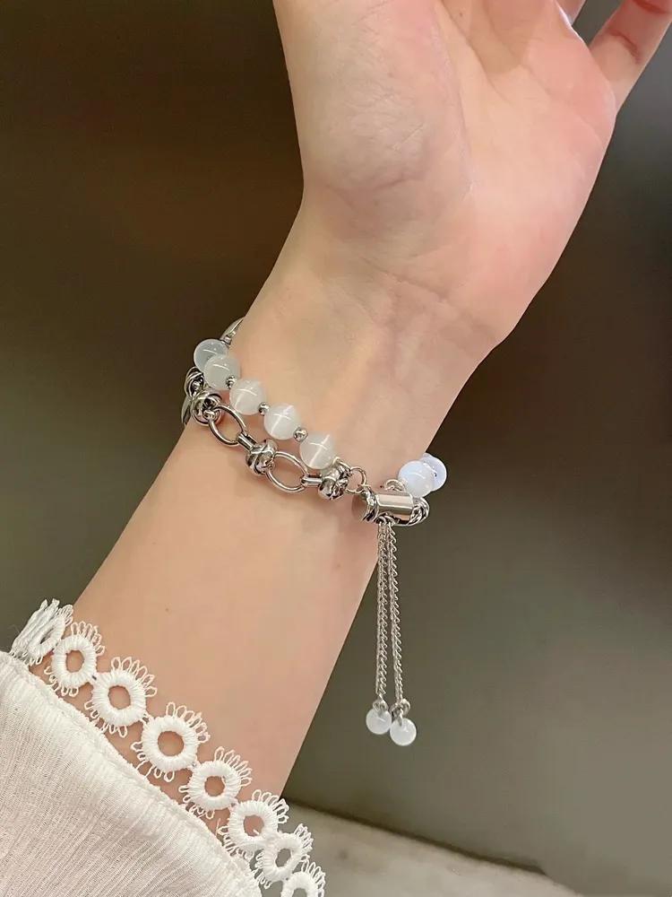 قارورة سوار فضة بحبة أوبال لساعة أبل بحجم قرص 42/44/45/49 مم - Image 3