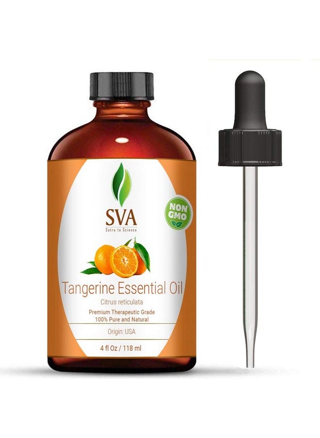 SVA Organics Va Organics Tangerine Essential Oil 4 Oz 100% Pure Natural Premium Therapeutic Grade Undiluted Perfect For Youthful Skin Shiny Hair Aromatherapy Diffuser Healthy Nails Bath Products  - Image 1