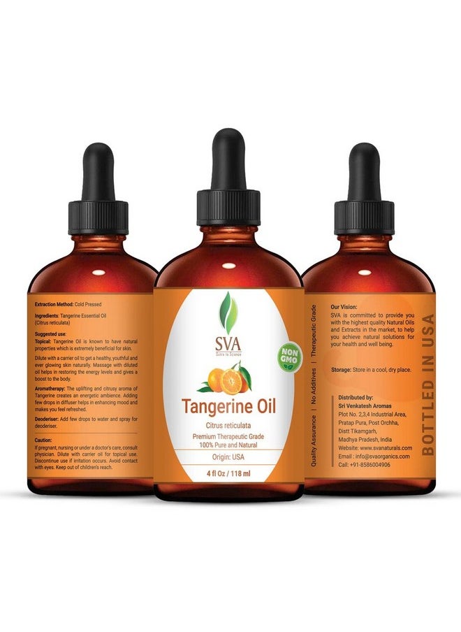SVA Organics Va Organics Tangerine Essential Oil 4 Oz 100% Pure Natural Premium Therapeutic Grade Undiluted Perfect For Youthful Skin Shiny Hair Aromatherapy Diffuser Healthy Nails Bath Products  - Image 3