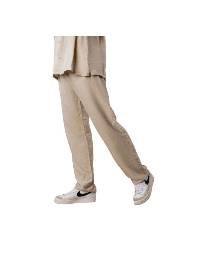 Premium Linen Two-Piece Set, Short Sleeve Shirt and Trousers, Available in Black, White, Beige - Image 4