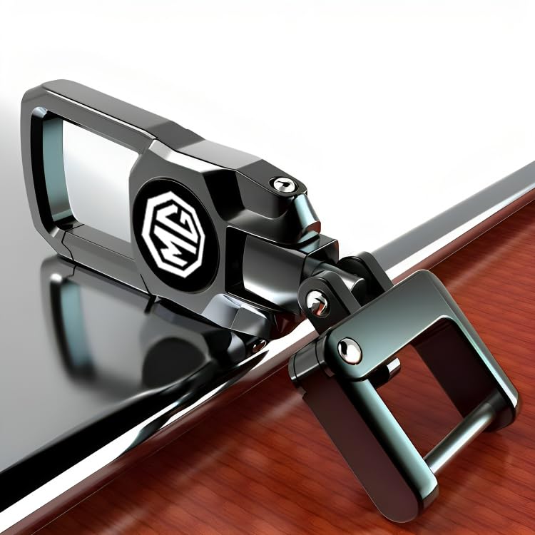 Greenworld Greenworld Premium Double Side Logo Keychain Suitable For MG Hector/Astor/Glostor Car (BLACK) | Metal - Image 1