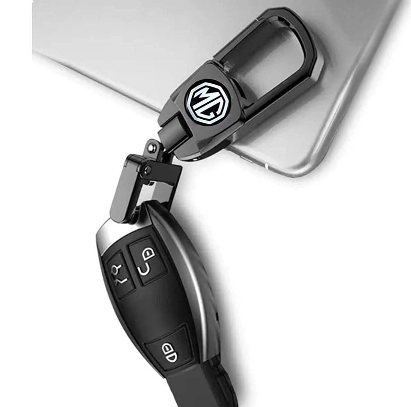 Greenworld Greenworld Premium Double Side Logo Keychain Suitable For MG Hector/Astor/Glostor Car (BLACK) | Metal - Image 4