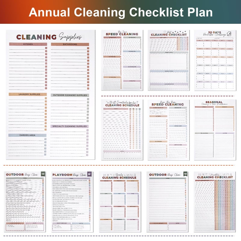 FASBET 2pcs Adhd Cleaning Planner for Adults Women Teens Adhd Cleaning and Organizing Planner Cleaning Schedule and Checklist Notebook List Daily Weekly Monthly for Home Chore Chart Adhd Daily Planner - Image 3