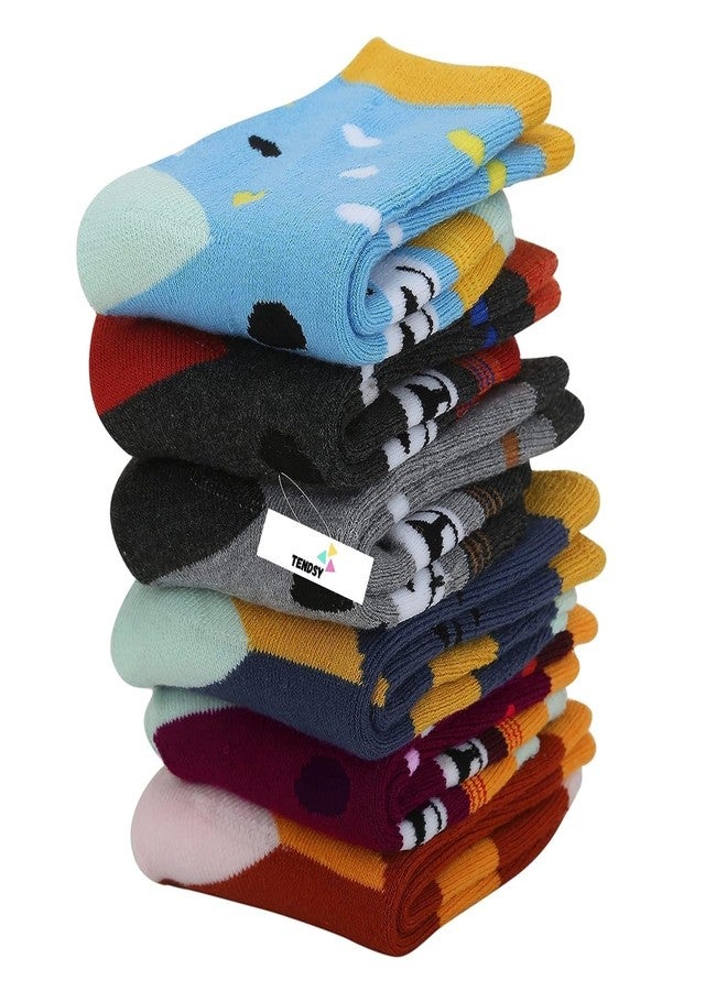 TENDSY Winter Ankle length Socks For Baby Boys And Baby Girls, Thick Towel Socks For kids (Pack of 6 Pairs, For 6-24 Months) - Image 1