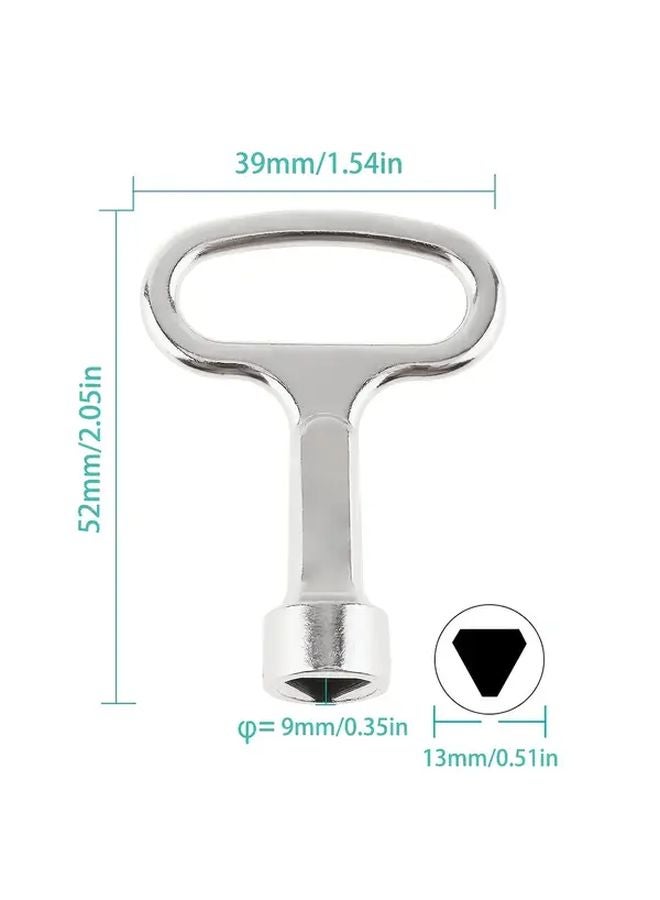 3Pcs Silver 2.0 x 1.5 Inch Triangular Socket Wrench Key Universal Tool for Panel Lock - Image 4