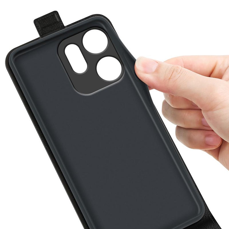 erorex For OPPO Reno14 F 5G R64 Texture Single Vertical Flip Leather Phone Case(Black) - Image 5