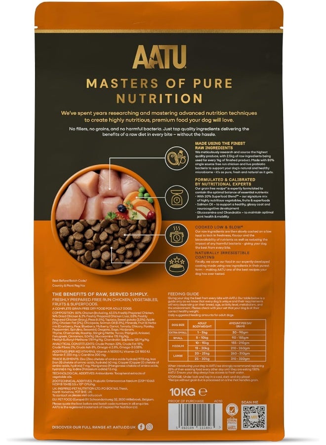 AATU 80/20 Complete Dry Dog Food, Chicken 10kg - Image 3